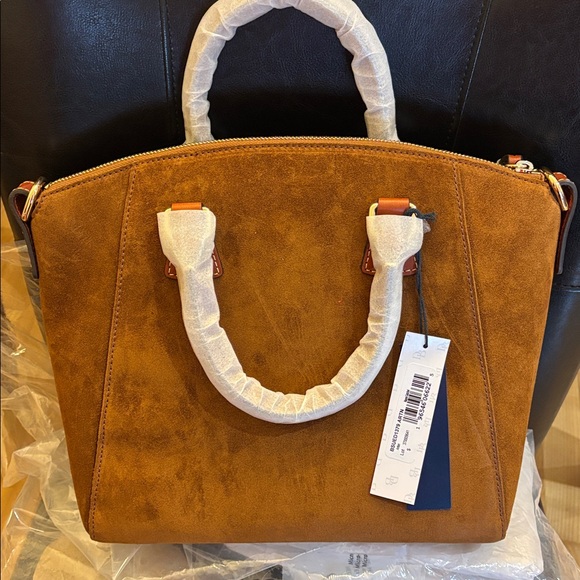 NWT Dooney and Bourke Naomi suede satchel in Amber - Picture 3 of 4